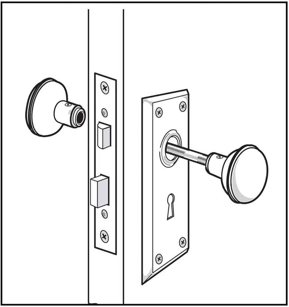 Mortise Lock Set with Classic Knobs for Interior Doors 1-3/4" Thick Matte Black