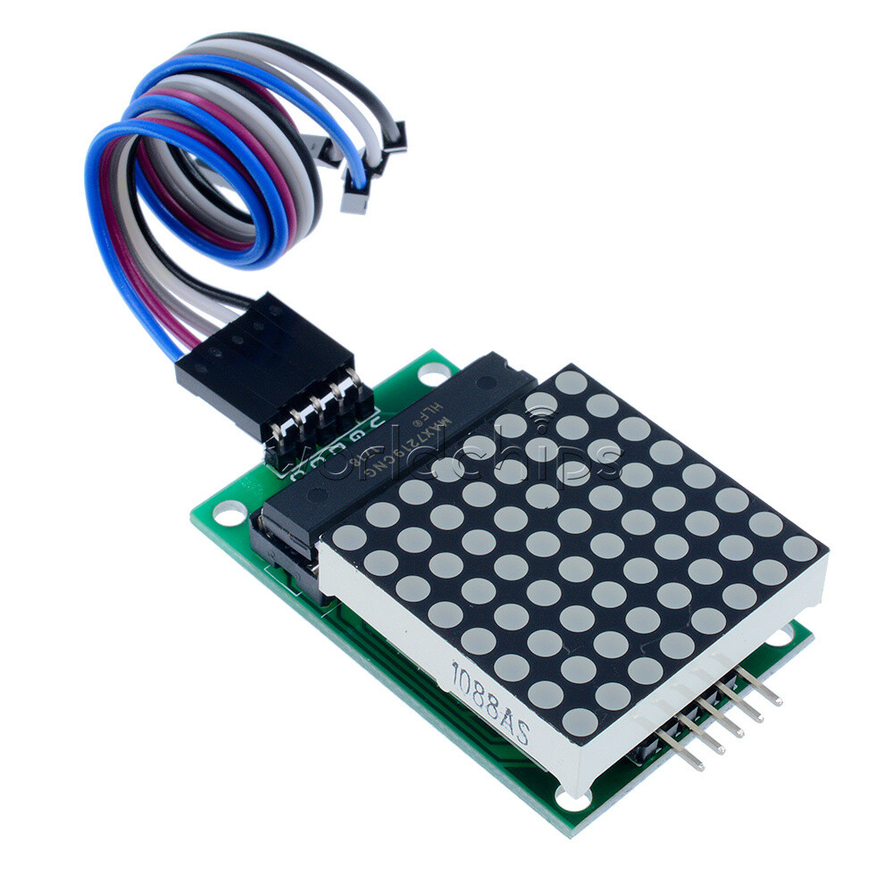 MAX7219 Red Light LED Dot Matrix Module Drive 8x8 Common Cathode Lattice + Cable