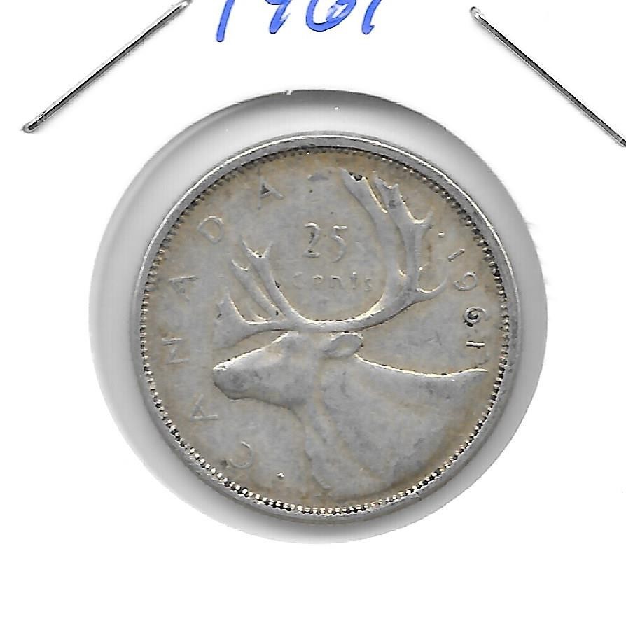 1961 CANADIAN 25 CENT QUARTER NICE (SILVER)