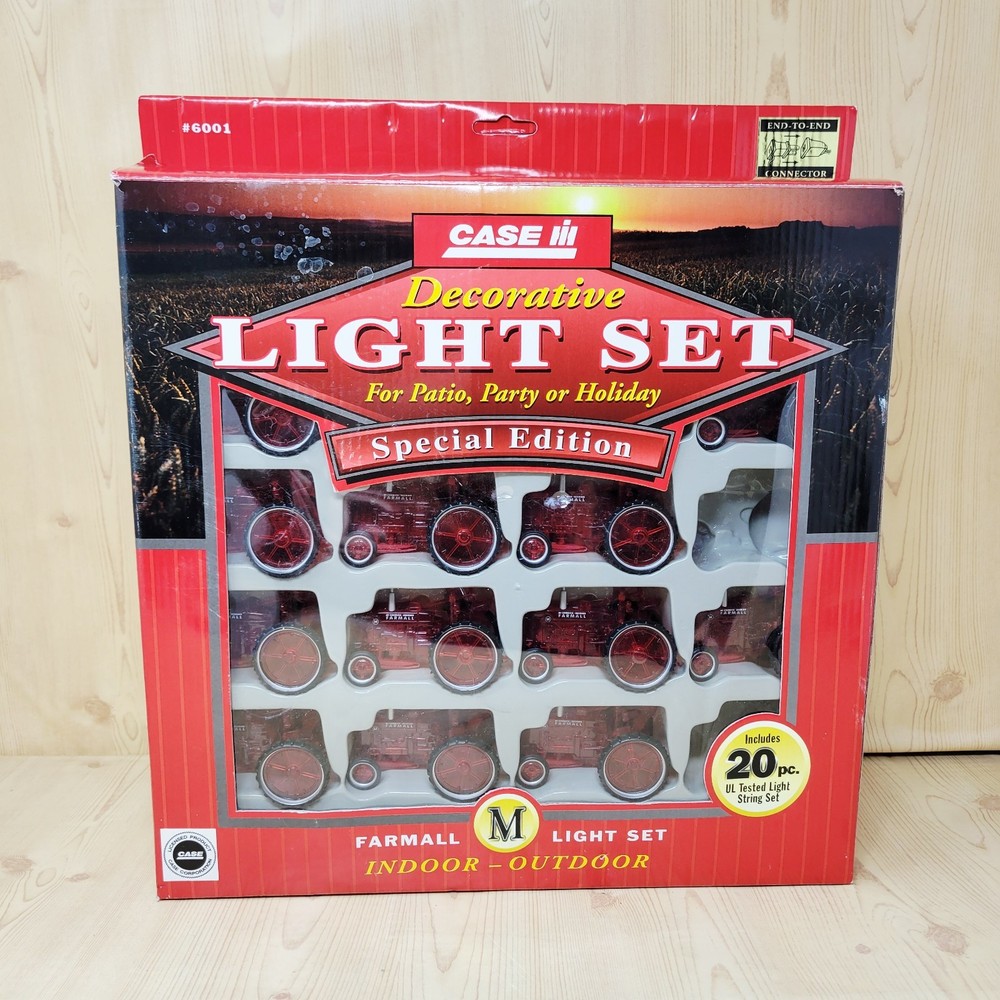 Case Farmall M Light Set Red Tractor Decorative Light Set 18 (TWO MISSING)