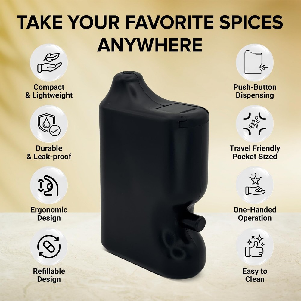 Portable Pepper Shaker (Black) - Versatile Seasoning Set, Multi Functional Sa...