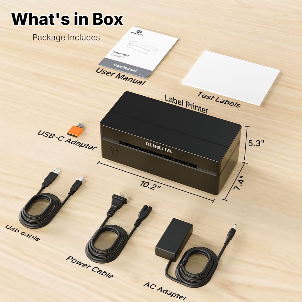 Bluetooth Thermal Label Printer 4x6 Wireless Shipping for iPhone Android PC Mac