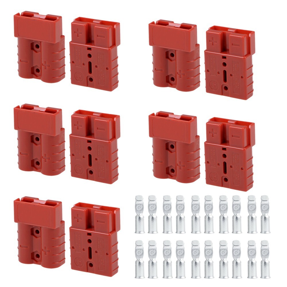 5Pair Battery Quick Connect Disconnect Jumper Connectors Cable Plug Winch 50A