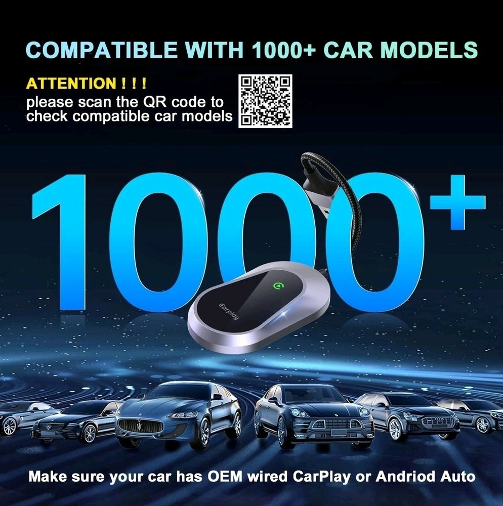 Wireless CarPlay Adapter with Android Auto Support, Universal Plug ...