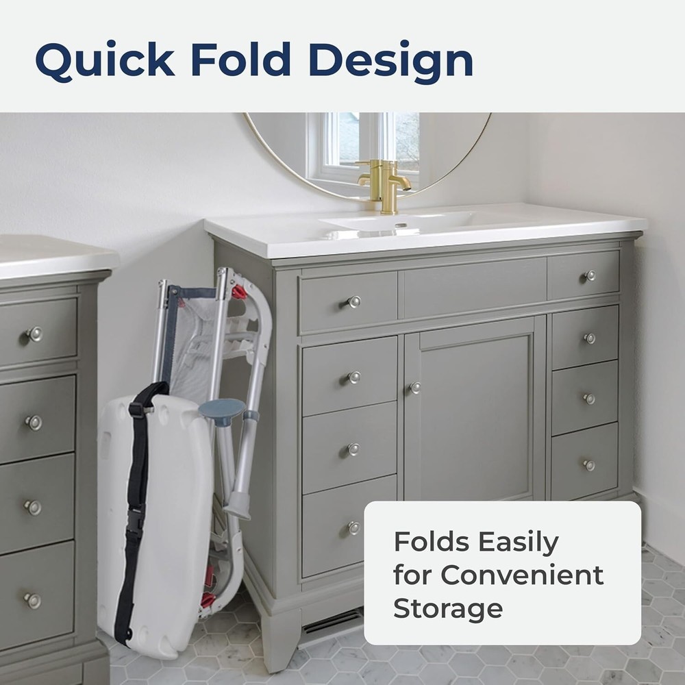 Folding Universal Sliding Transfer Bench - White