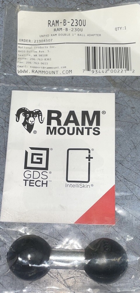 RAM Mounts Double Ball Adapter - Black (RAM-B-230U)
