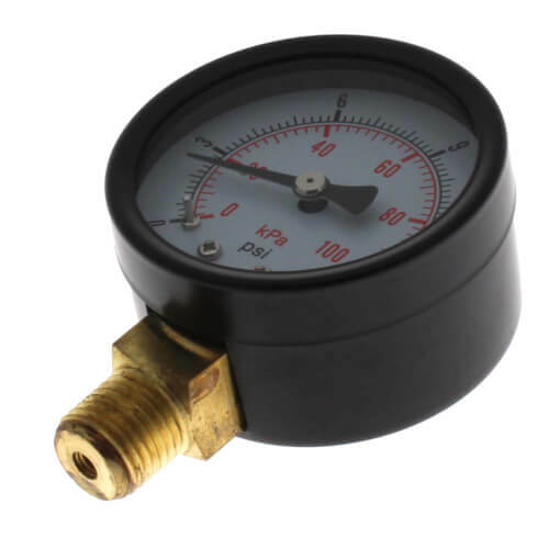 Pressure Gauge 2" Face - 0-15 PSI - 1/4" NPT - For Regulator, CO2 Keg Beer Draft