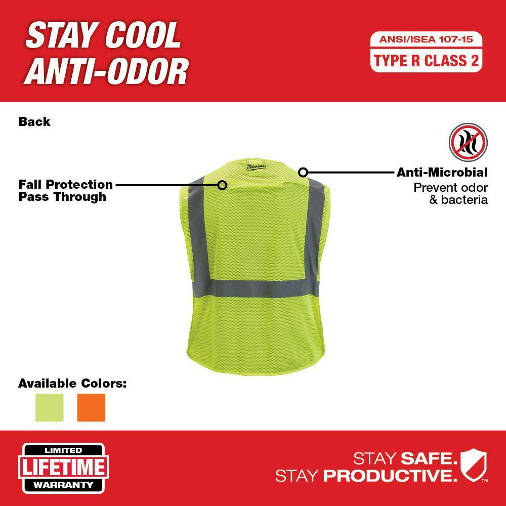 Small/Medium Yellow Class 2 Breakaway Polyester Mesh High Visibility Safety Vest