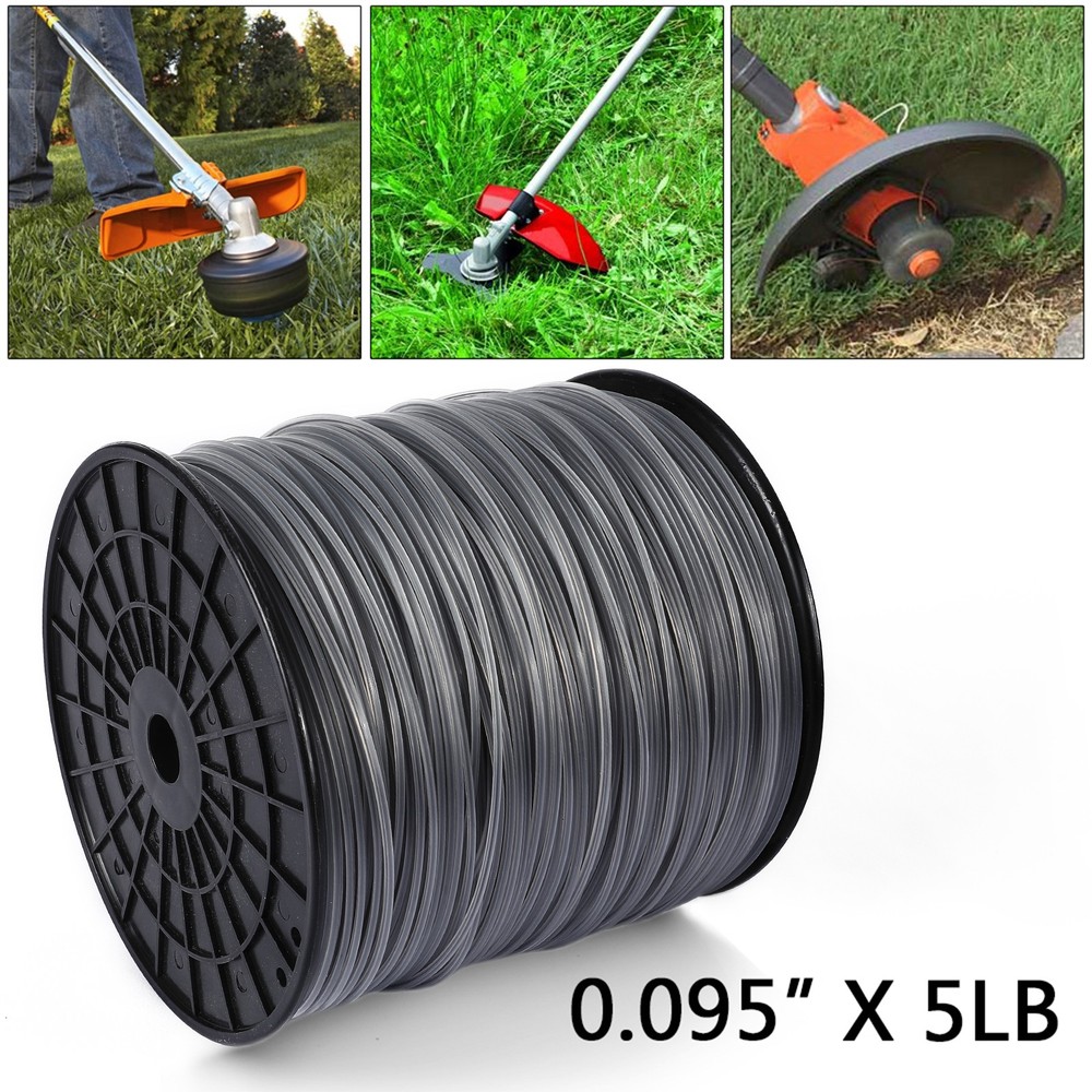 5lb .095 Squre Commercial String Trimmer Line Heavy Duty Nylon Weed Easter Spool