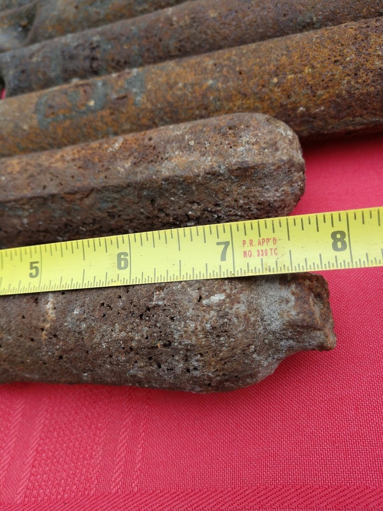 6 Vintage Cast Iron Window Weights