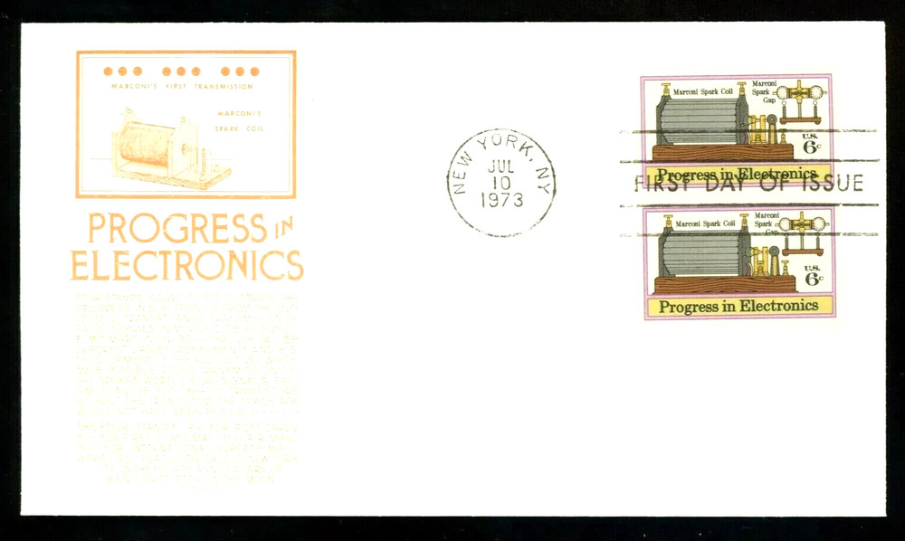 ELECTRONICS PROGRESS TRANSISTORS 1973 ANDERSON CACHET FDC #1501 UNADDR
