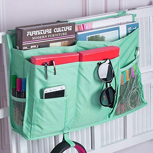 Bedside Storage Caddy, Bunk Bed Organizer Bed Storage Pocket Large Green