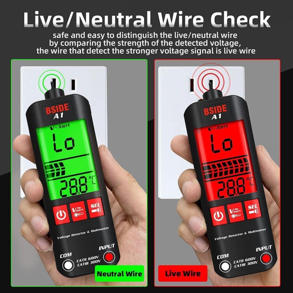 A1 Fully Automatic Digital Multimeter Backlight Voltage Tester Voltmeter DC AC