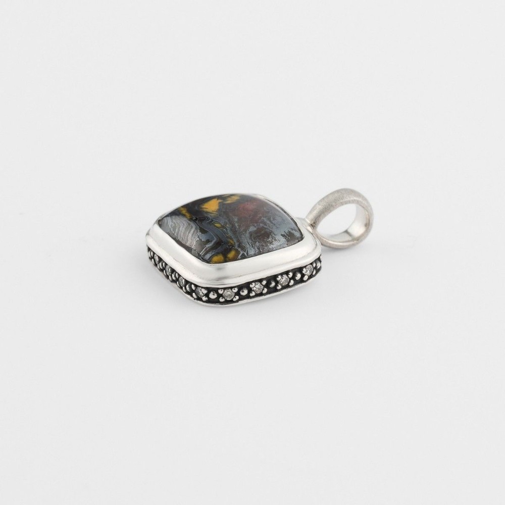 Silver Stone Charm