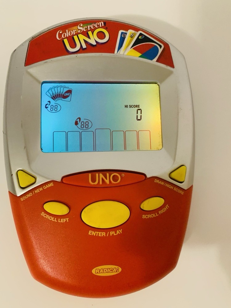 Mattel UNO Color Screen Electronic Handheld Game 2007 Tested & Working