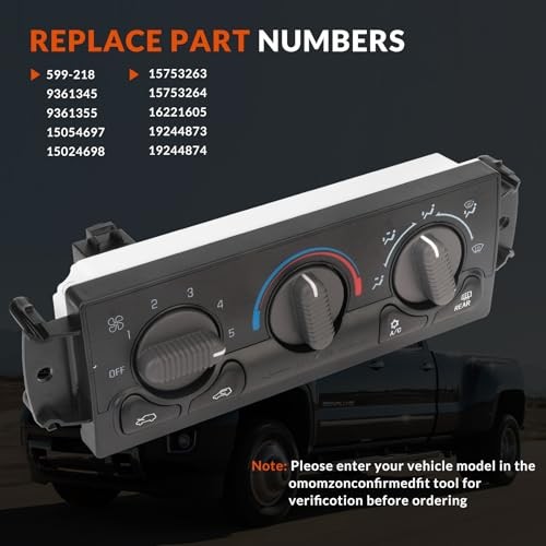 Front Climate Control Module Heater A/C Air Conditioning Panel Unit,