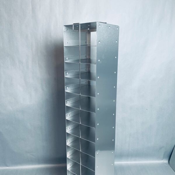 Vertical Freezer Rack 13 Place with Locking Rod Single Handle for 2 in. Boxes