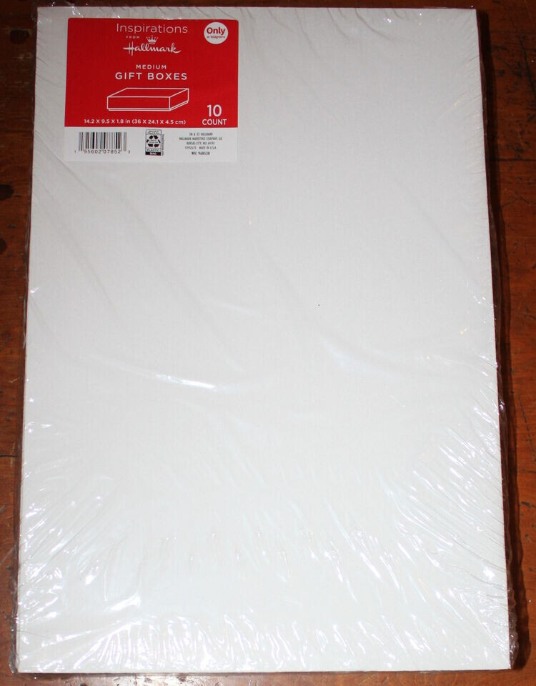 Hallmark (2-PACK) - 20 count - White Medium Gift Boxes NWT 14.2" x 9.5" x 1.8"