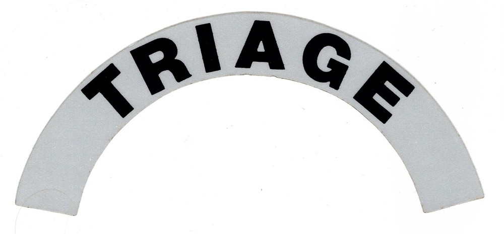 TRIAGE -  Highly Reflective Fire Helmet Crescent Decals -  A PAIR