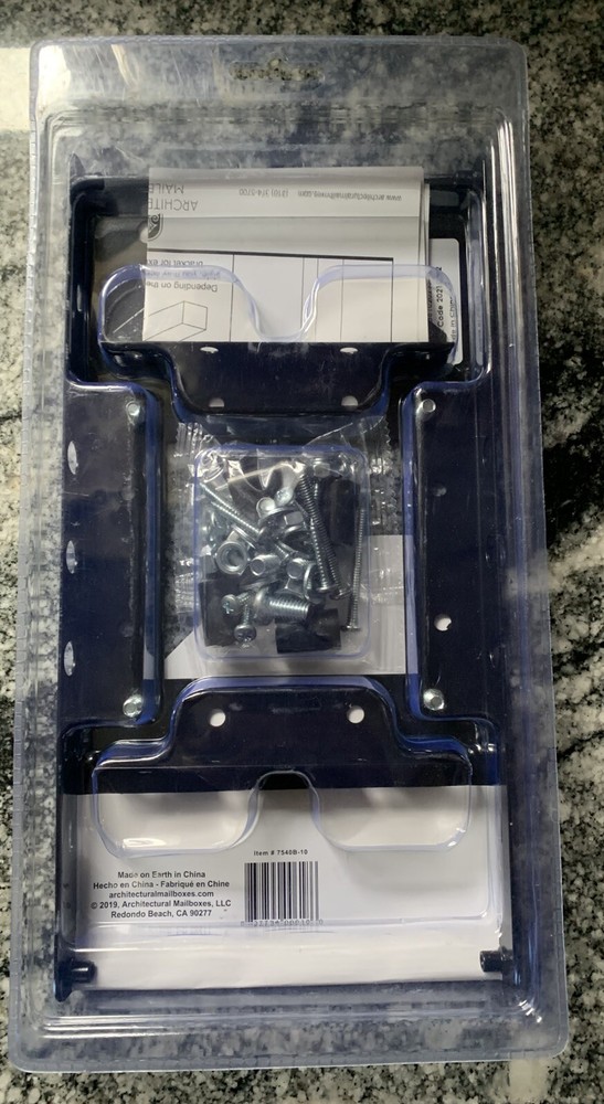 Architectural Mailboxes 7540B-10 Mailbox Adapter Plate 4" x 4" Black