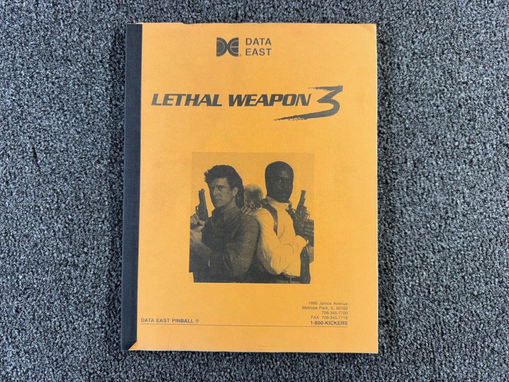 Data East Lethal Weapon 3 Pinball Machine Game Manual Schematics