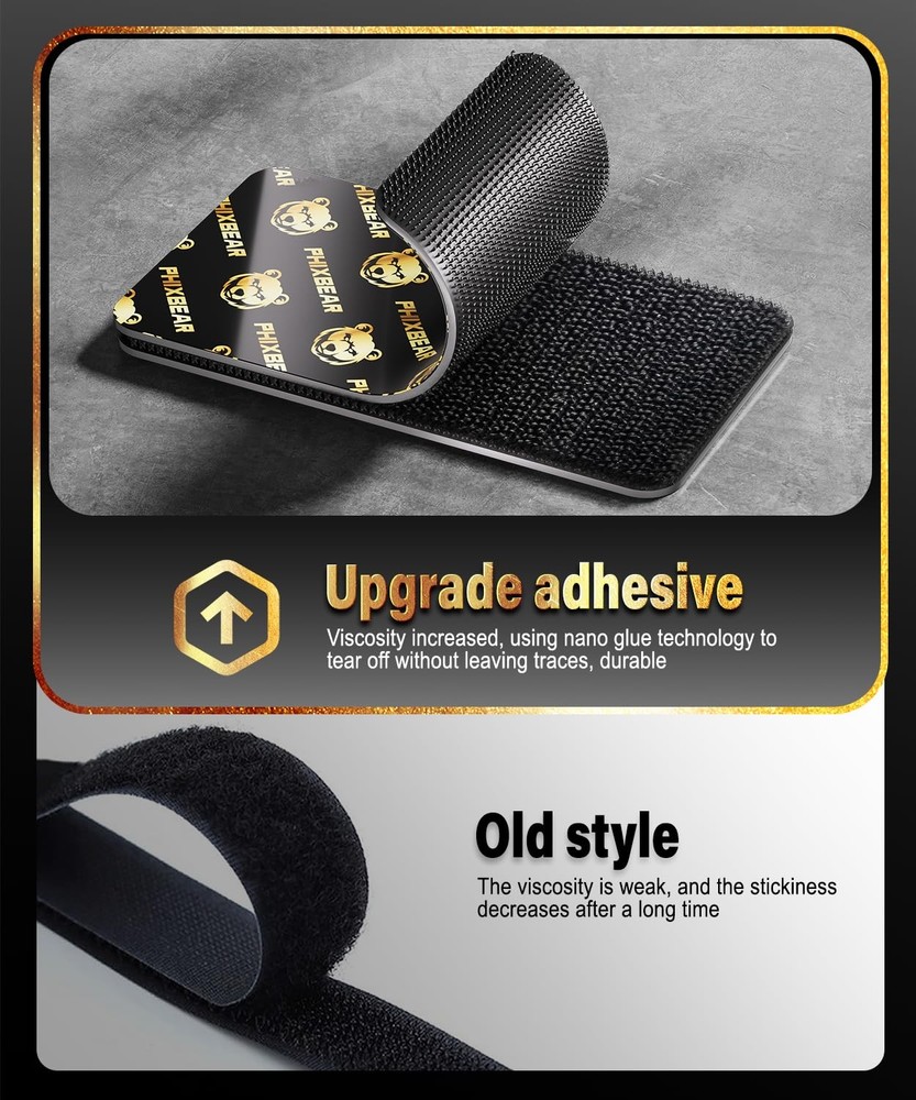 12 Sets Industrial Strength Hook and Loop Strips with Super Adhesive Heavy Du...