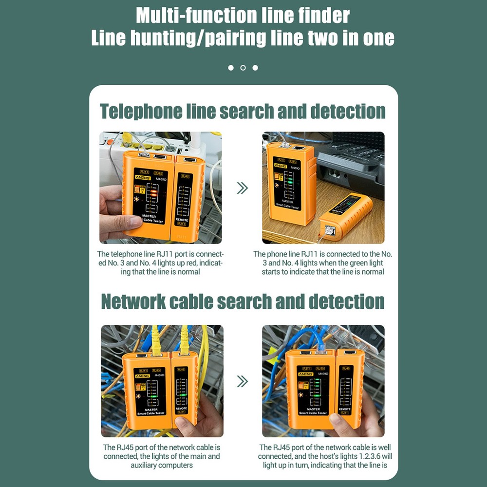 Networks Cable Tester Ethernet RJ45 RJ11 LAN Wire Telephone Cable Testing Tool d