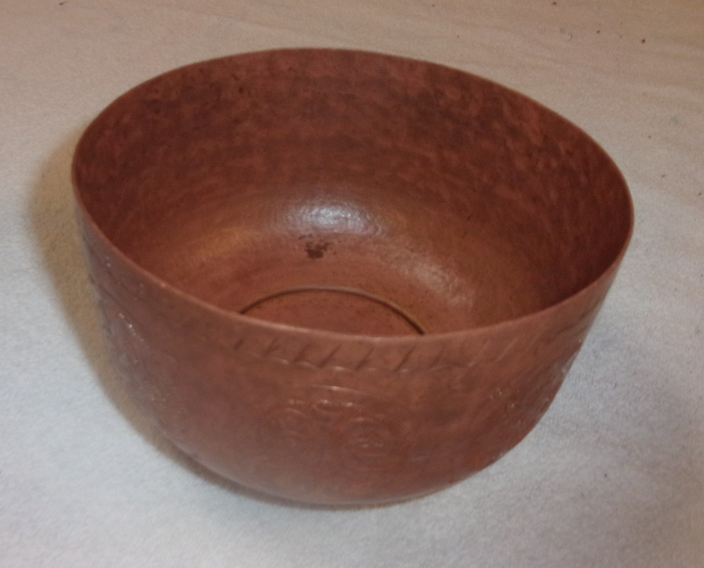 VINTAGE COPPER ENGRAVED SMALL BOWL