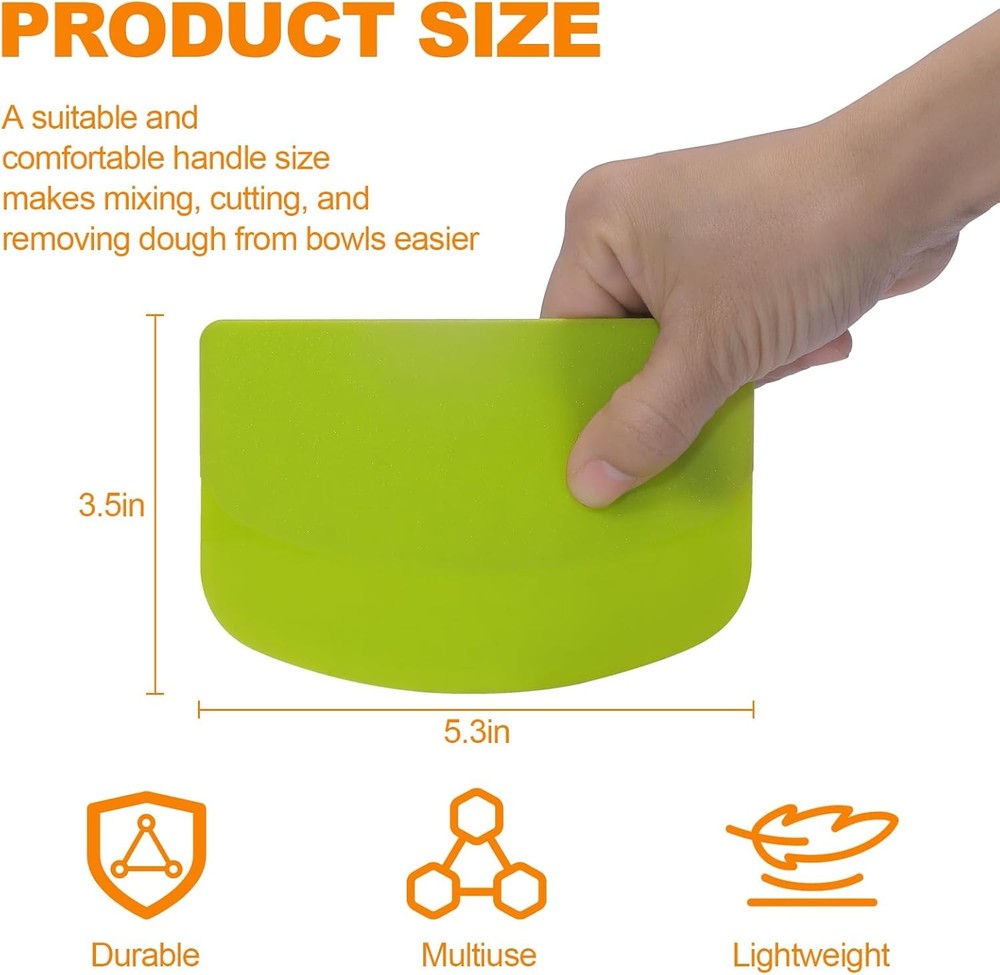 3 Pieces Food Dough Scraper, Plastic Multi - Purpose Kitchen Pastry Cutting Tool