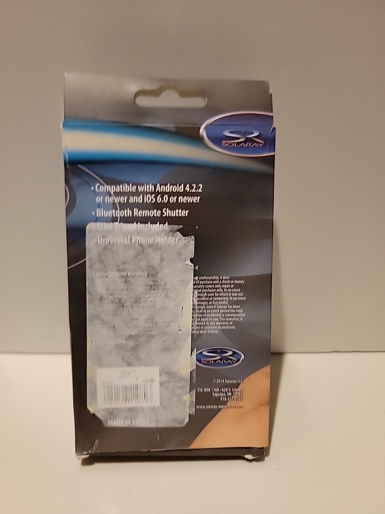 Solaray Remote Shutter Kit Compatible with Android and iOS. Bluetooth Remote.