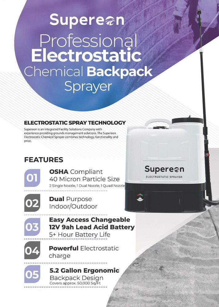 Battery Powered Electrostatic Backpack Chemical And Brine Sprayer
