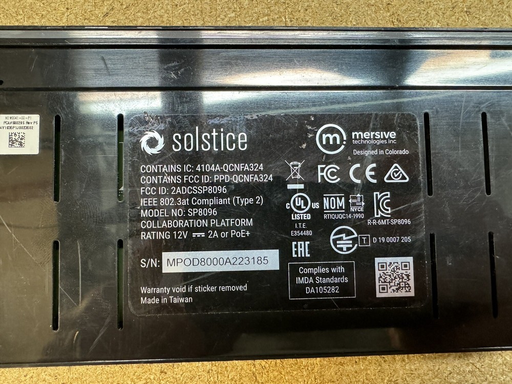 Mersive Solstice SP8096 Gen3 no Power Adapter