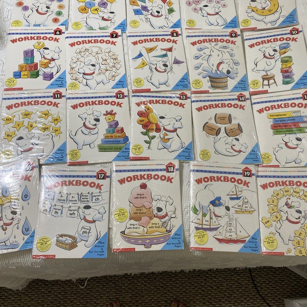 Scholastic Phonics Reading Program Workbooks 1-20 Homeschool Lot