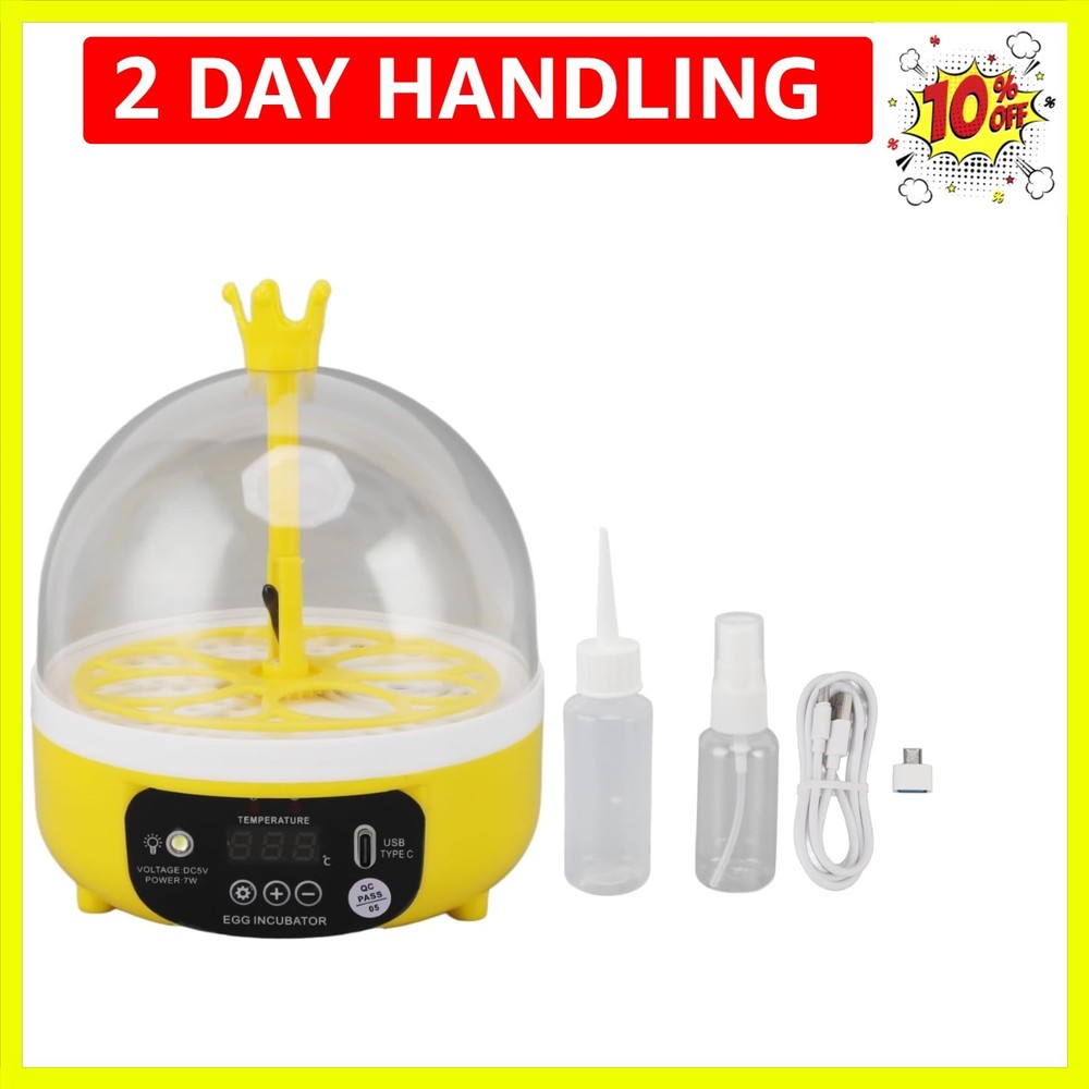 Automatic 4-Egg Mini Incubator with Temperature Control, for Chicken Duck Pig...