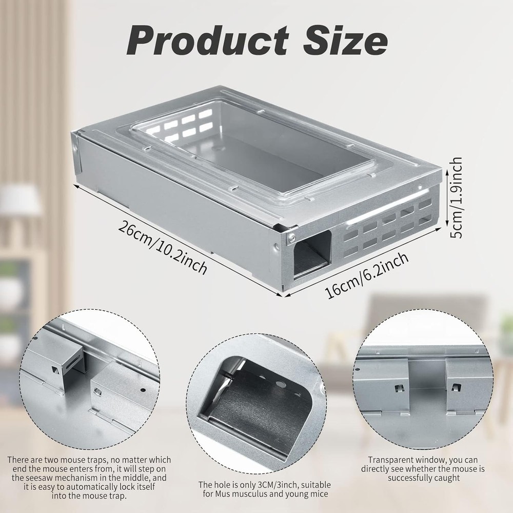 Qualirey 8-Pack Multi-Purpose Mousetraps (Silver)
