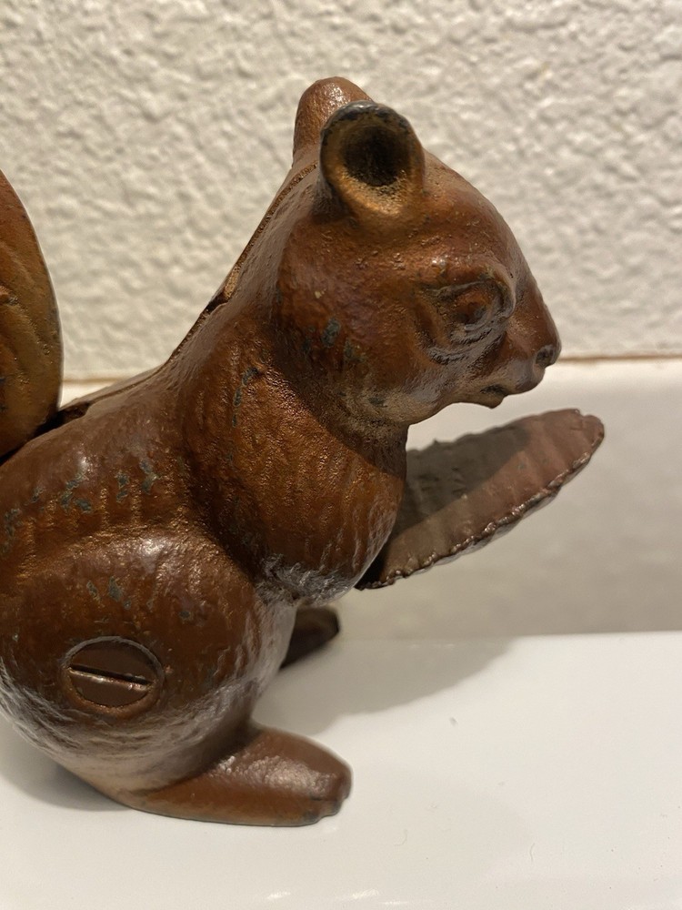 Vintage Antique Cast Iron Squirrel Nut Cracker 5"by 4".
