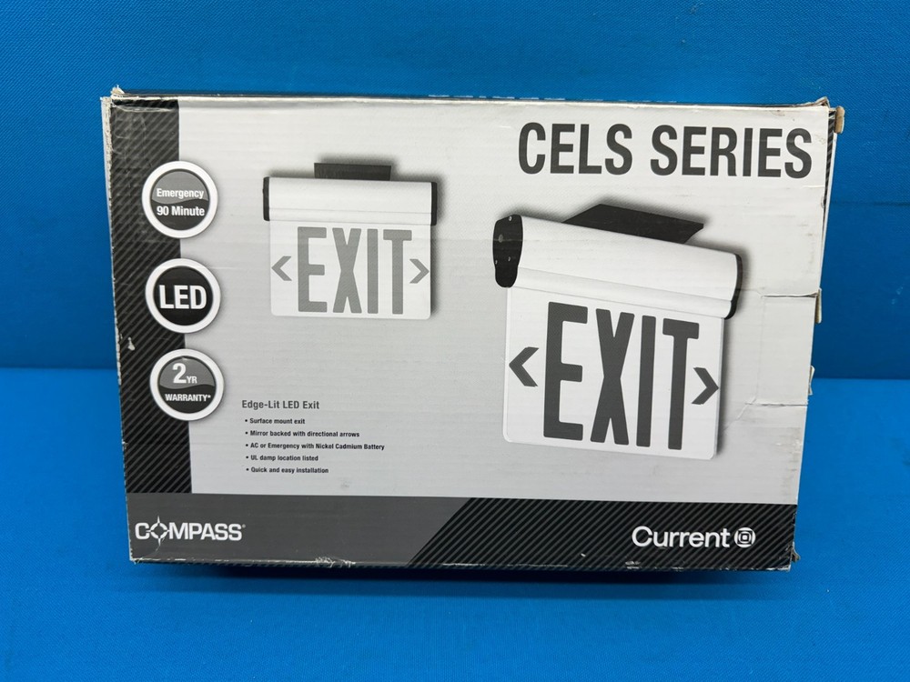 Compass Lighting CELS2RNE CELS-Series Edge-Lit LED Emergency Exit Sign