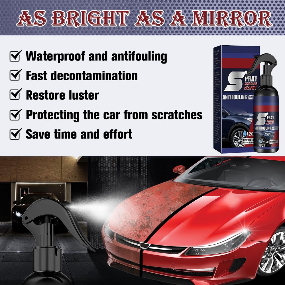 3 in 1 Ceramic Car Coating Spray,Multi-Functional Renewal Agent,High...