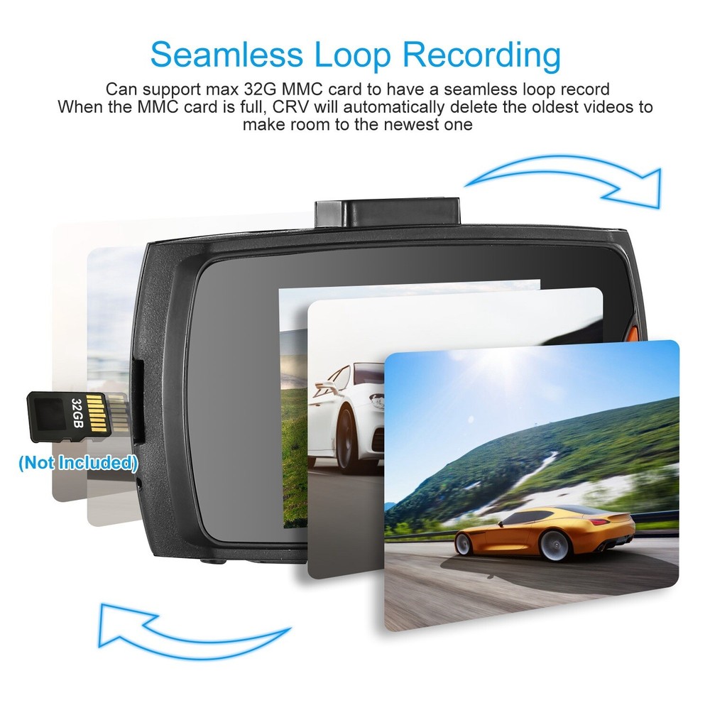 1080P Car DVR Camera Dash Cam Camcorder 90 Degree Angle Loop Recording Night Vis