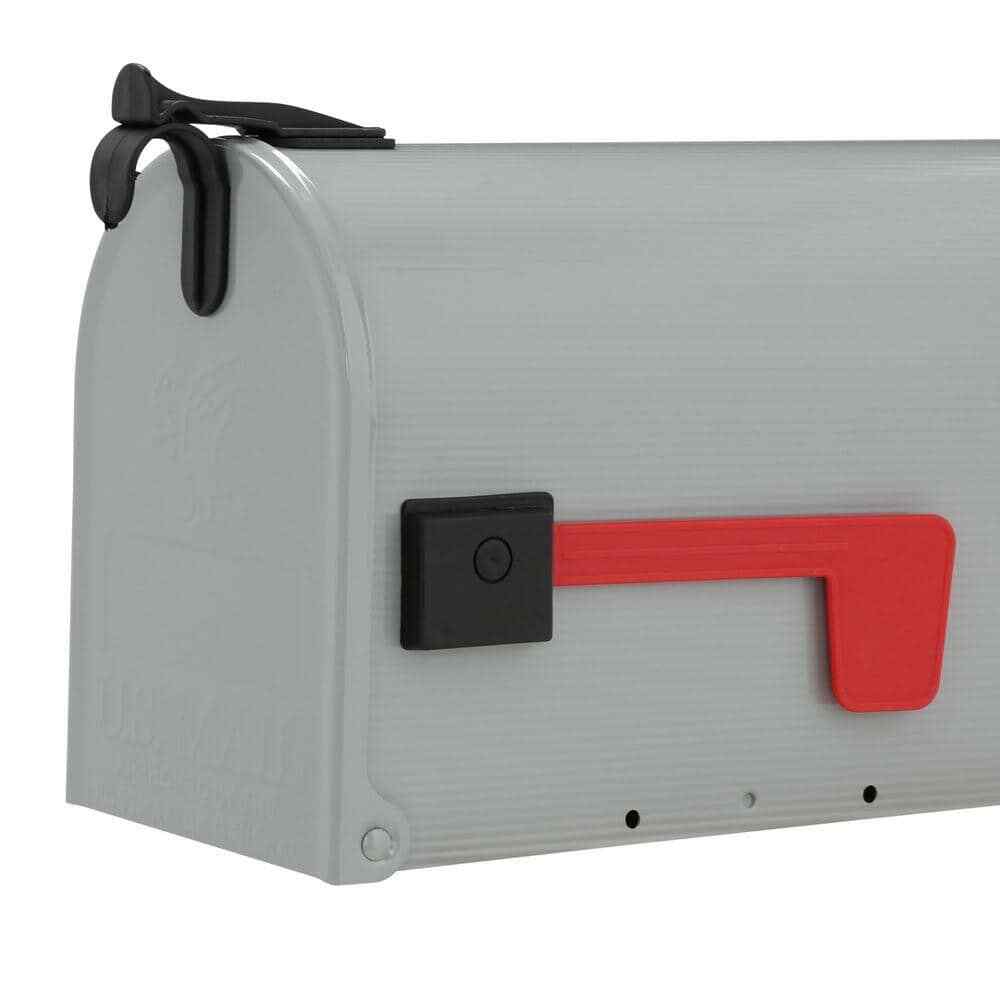 Grayson Gray, Medium, Steel, Post Mount Mailbox