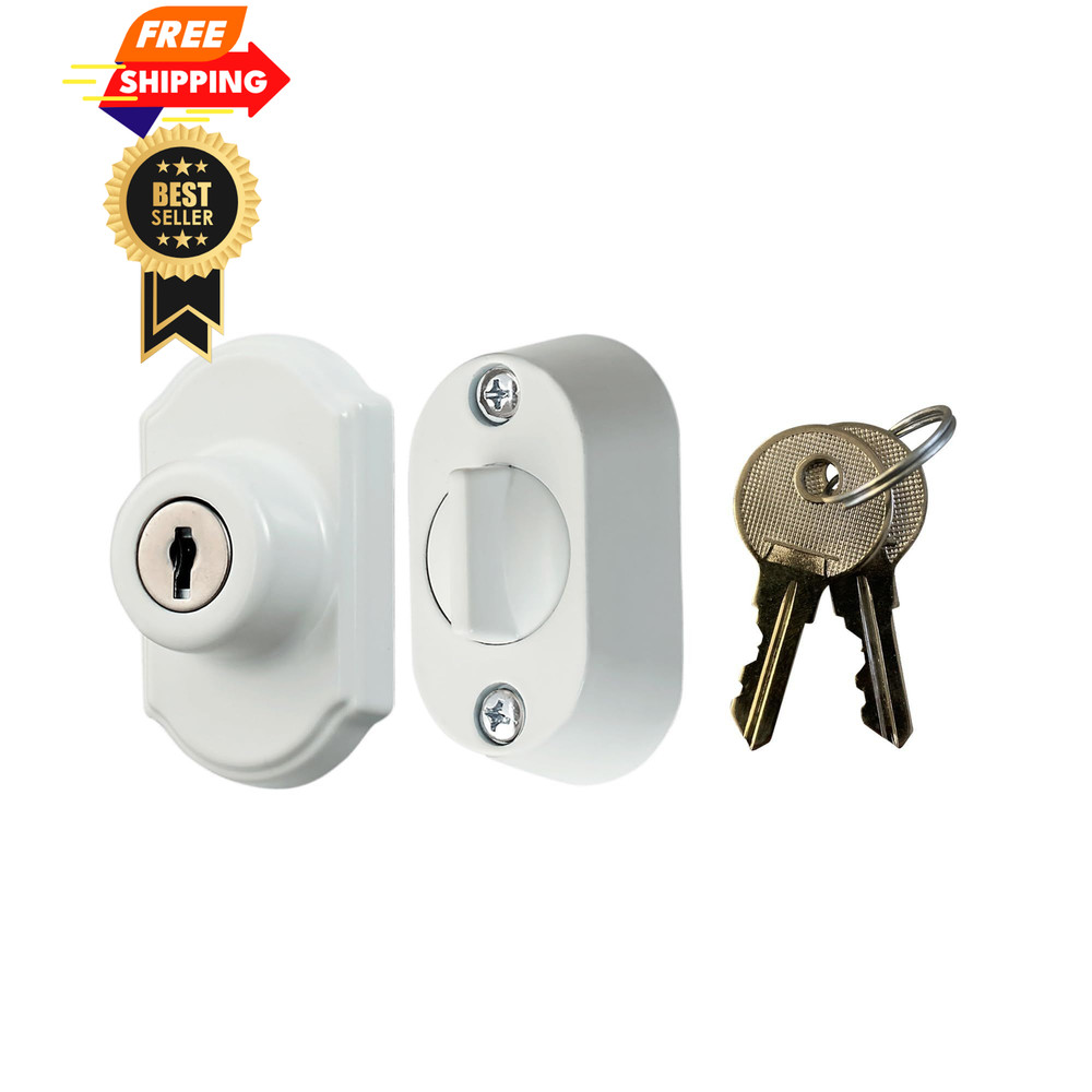 Ideal Security Model 703 Keyed Deadbolt for Storm and Screen Doors, White
