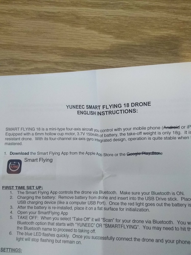 Yuneec Smart Flying 18 Drone