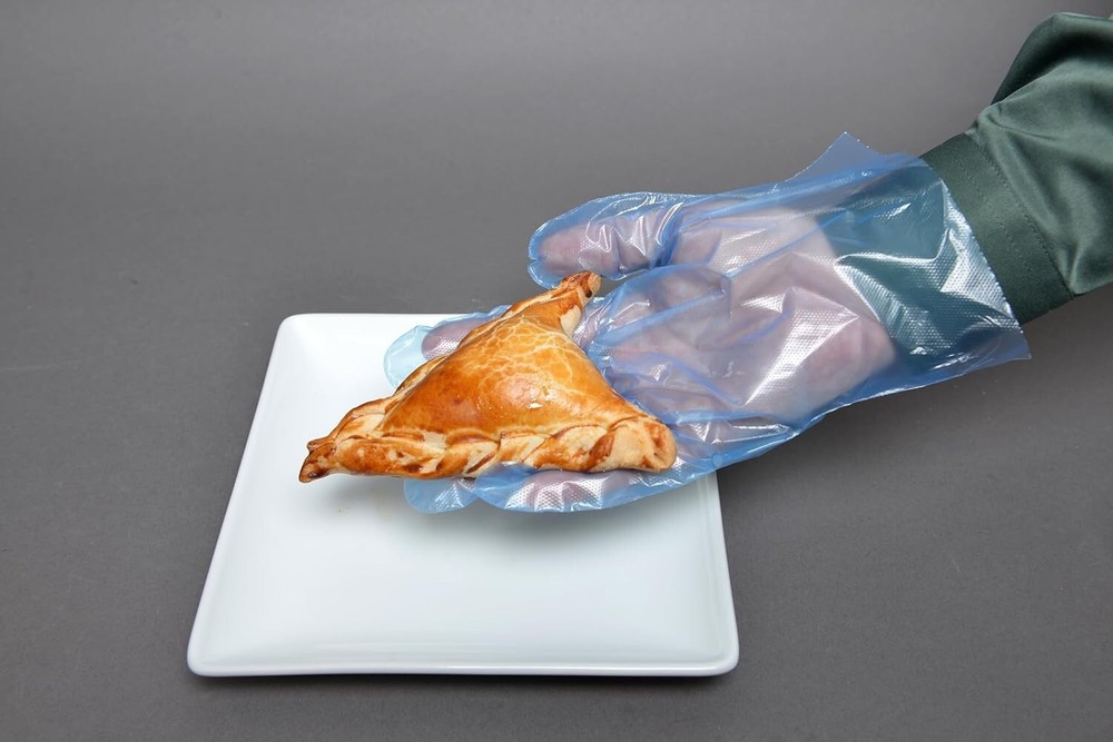 1,000 Blue, Easy-Fit, Food Prep, Poly, Header Gloves With Wall Mount