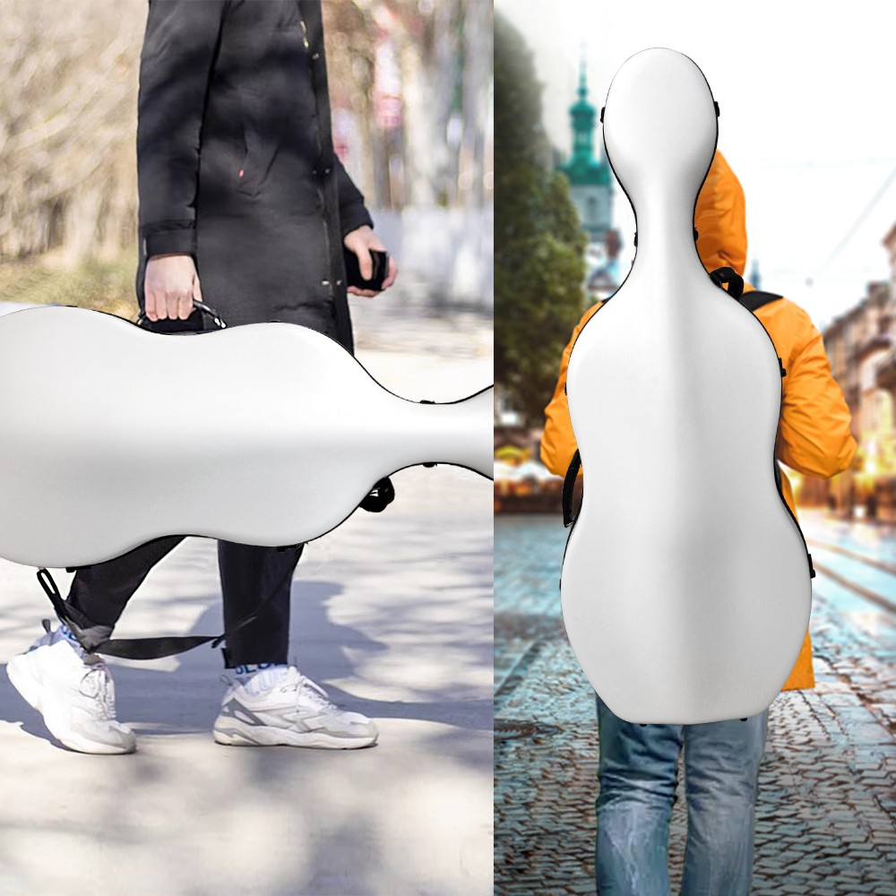 4/4 Full Size Cello Case with Wheels Embedded Handle Hard Shell Strong Protect