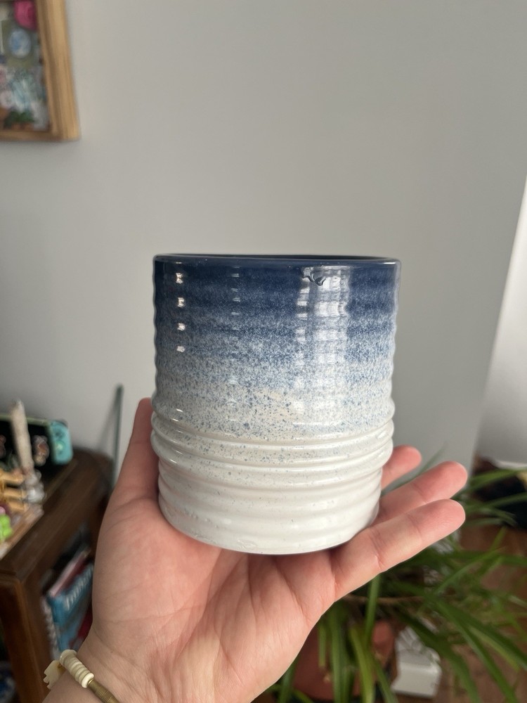 Blue & Off-White Ceramic Planter | Ashland Spring Printemps Container
