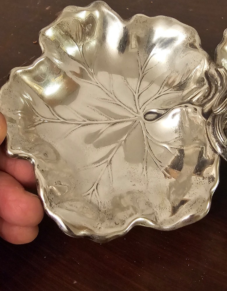 Vintage Reed & Barton Sterling Silver "Double Leaf" Candy/Nut Dish