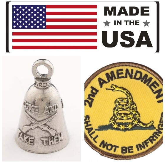 COME AND TAKE THEM GUARDIAN BELL w/ FREE 2ND AMENDMENT BIKER PATCH