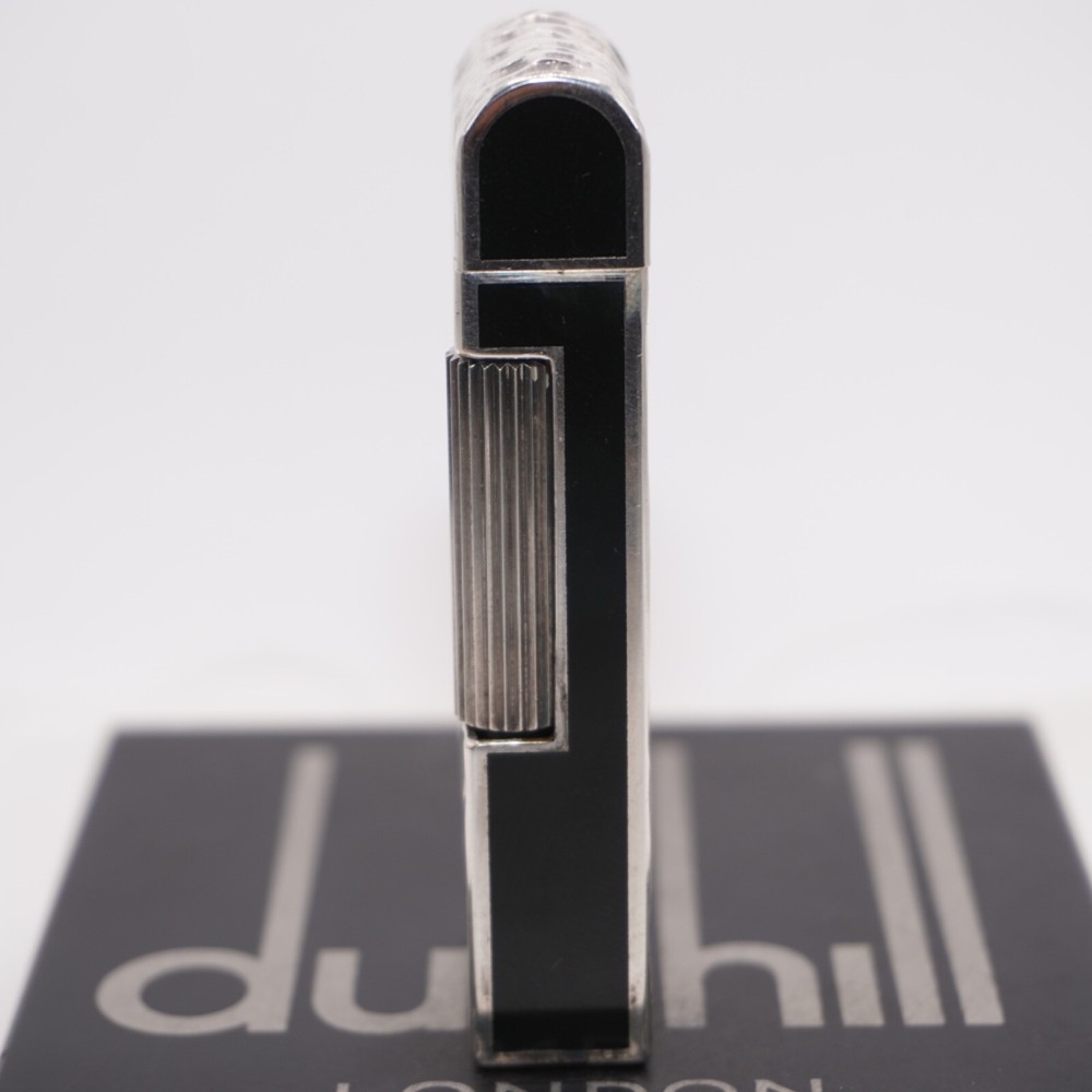 Dunhill Rollagas Lacquer Dome Lighter Silver plated with Black Lacquer_Working