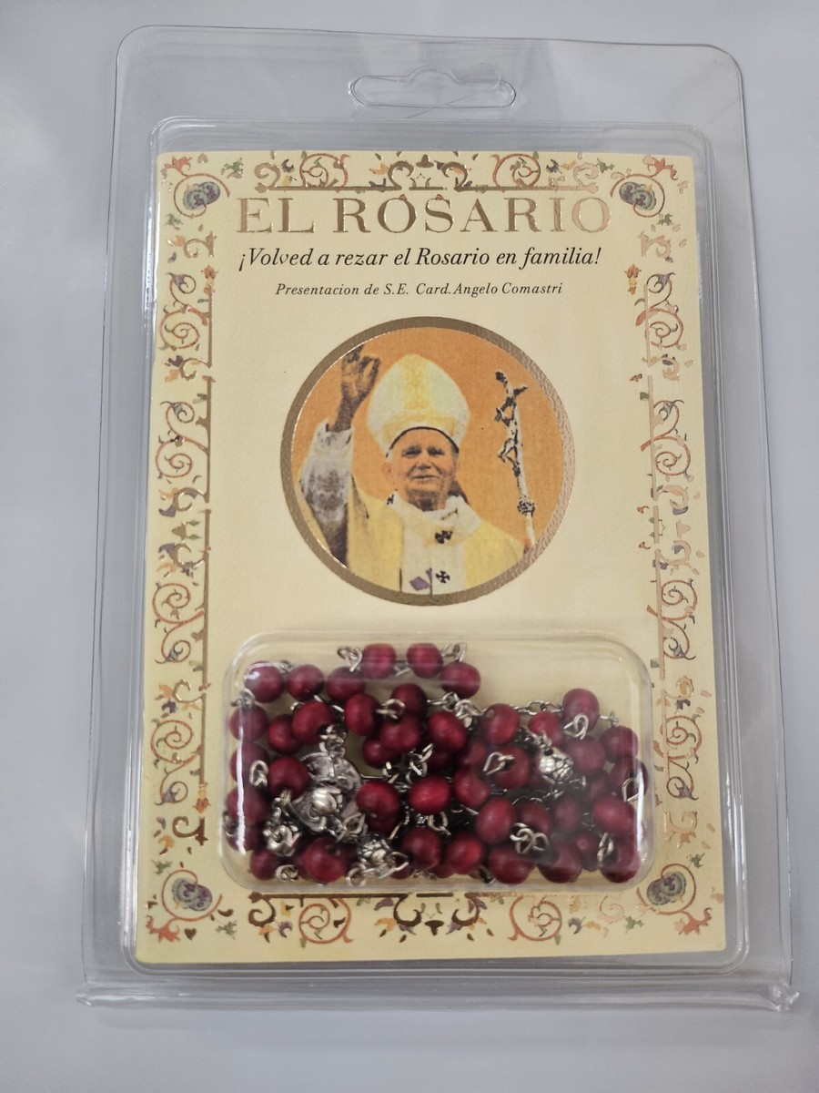 MADE IN ITALY SAINT ST. FRANCIS OF ASSISI wood POPE ROSARY Religious Favor