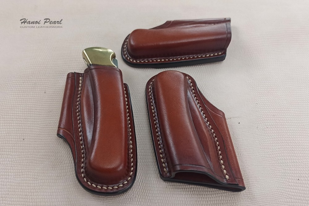 Buck 110 Custom Sheath | Strongside Horizontal Carry Leather Sheath